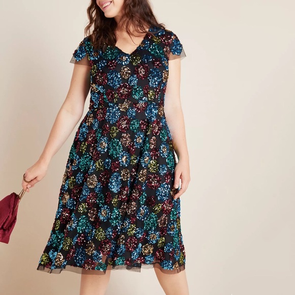 Anthropologie Dresses & Skirts - Anthropologie Glenna Sequined Midi Dress